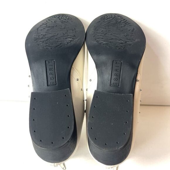 Esprit Ankle Heel Bootie Womens Sz 11 M Ivory Faux Leather Zip Up Comfort Casual - Picture 10 of 10